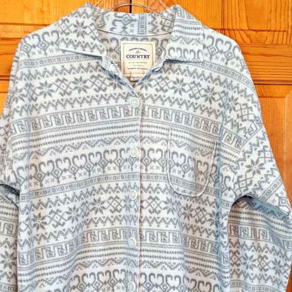 Victoria's Secret Country‎ Cozy Gray Fleece Jacket Shirt Small - Picture 1 of 10